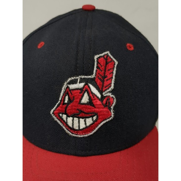 Vintage USA Cleveland Indians Hat Chief Wahoo New Era Pro Model 100% Wool 7 5/8 - Picture 2 of 9